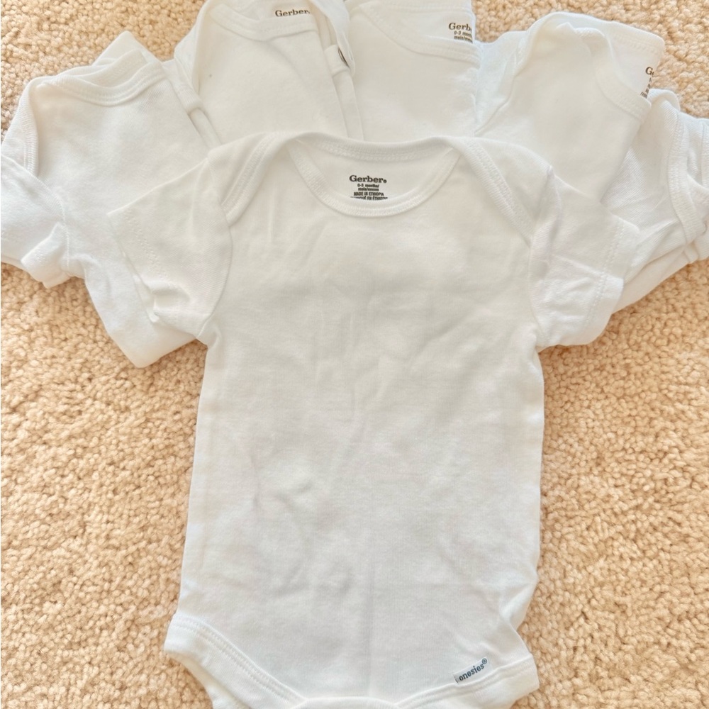 6-Pack Gerber White Baby Onesies
